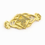 Miniature Brass Ladies Shawl Or Lace Pin