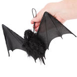 Artificial Black Feathered Halloween Bat