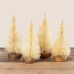 Small Frosted Cream Bottle Brush Trees