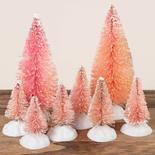 Assorted Frosted Pink Bottle Brush Trees
