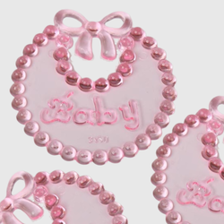 Pink Acrylic Baby Bibs