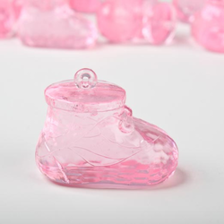 Pink Acrylic Baby Booties