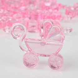 Pink Acrylic Baby Carriage Favors