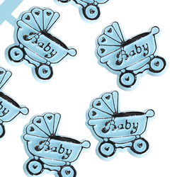 Blue "Baby" Carriage Shower Favors