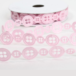 Pink Puffy Button Satin Ribbon