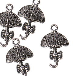 Antiqued Silver Umbrella Shower Charms