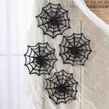 4" Black Glitter Hanging Spider Webs