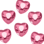 Pink Acrylic Heart Rhinestones