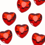 Red Acrylic Heart Rhinestones