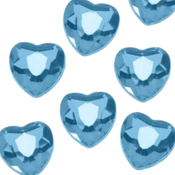 Blue Acrylic Heart Rhinestones
