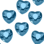 Turquoise Acrylic Heart Rhinestones