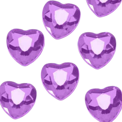 Lavender Acrylic Heart Rhinestones
