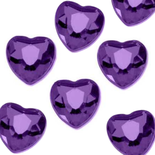 Purple Acrylic Heart Rhinestones