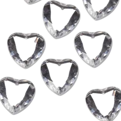 Clear Acrylic Heart Rhinestones