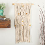 29" Premade Boho Macrame Wall Hanger with Wood Beads