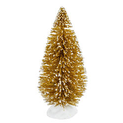 Gold Snow Glittery Bottle Brush Tree