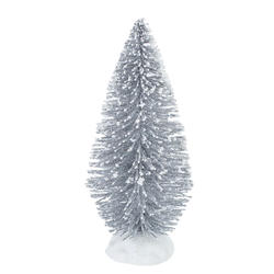 Silver Snow Glittery Bottle Brush Tree