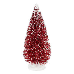 Red Snow Glittery Bottle Brush Tree