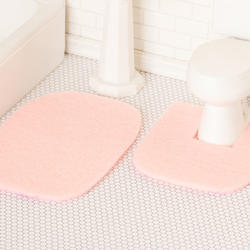 Dollhouse Miniature Pink Bath Rugs