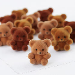 Direct Wholesale Miniature Brown Flocked Teddy Bears