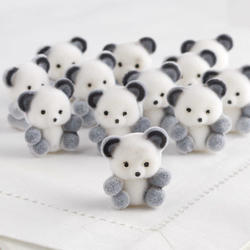 Direct Wholesale Miniature Flocked Baby Panda Bears