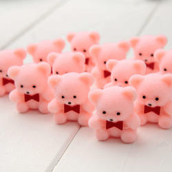 Direct Wholesale Miniature Pink Flocked Teddy Bears