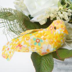 Artificial Floral Patterned Clip-On Birds
