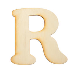Unfinished Wooden Letter "R"