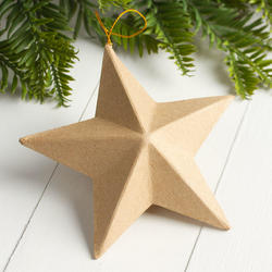 Dimensional Paper Mache Star Ornament