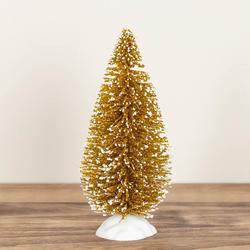 Gold Snow Glittery Bottle Brush Tree