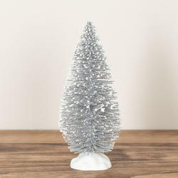Silver Snow Glittery Bottle Brush Tree