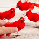 Set of Artificial Flocked Red Cardinals