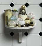 Dollhouse Miniature Cosmetics White Shelf