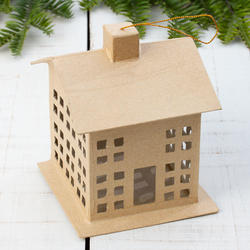 Direct Wholesale Paper Mache Primitive Saltbox House Ornament