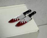 Set of Miniature Bloody Hunting Knives