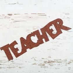 Rusty Tin "Teacher" Word Cutout