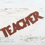 Rusty Tin "Teacher" Word Cutout