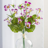 White and Purple Artificial Pansy Stems Bundle