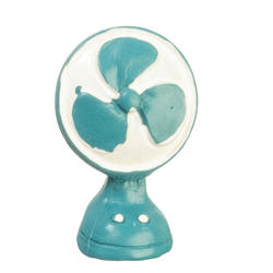 Dollhouse Miniature Table Fan in Aqua