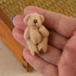 Miniature Tan Velveteen Teddy Bear